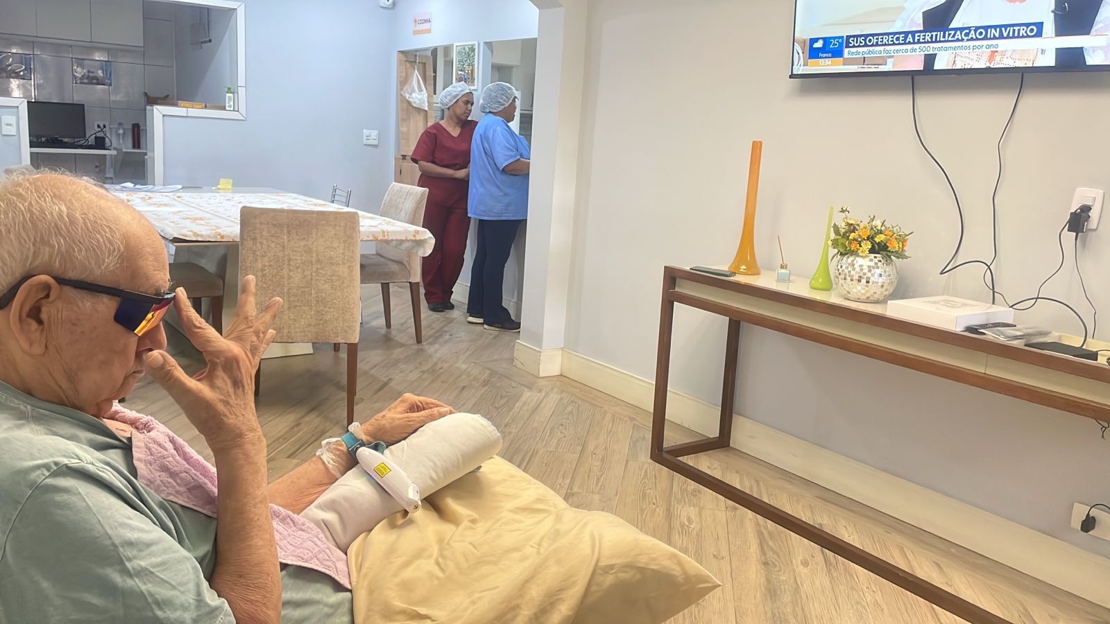 Atendimento de laserterapia